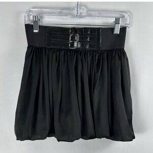 Sensational‎ Collections Bubble Skirt S Black Faux Belted Waist Y2K Whimsigoth
